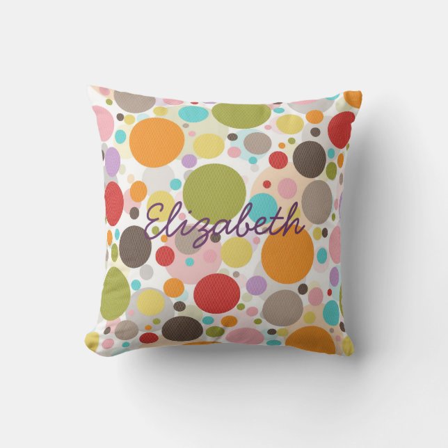 Coola färglöst trendig giftiga bubblor polka dots kudde (Framsida)