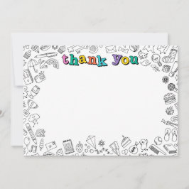 Coola Färgning av platta tackkort-kort Inbjudningar