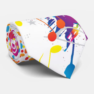 Coola Färgplatta för Bright Färgad och Musik noter Slips