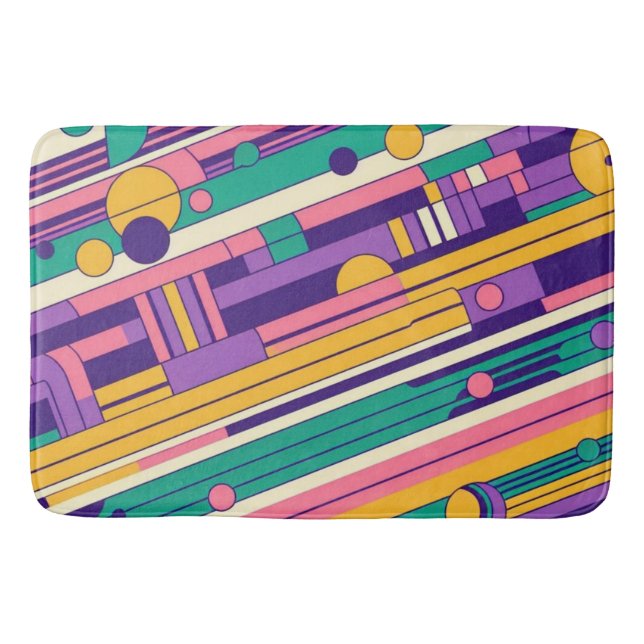 Coola, färgstark 80s/90s, designad badrumsmatta (Framsidan)