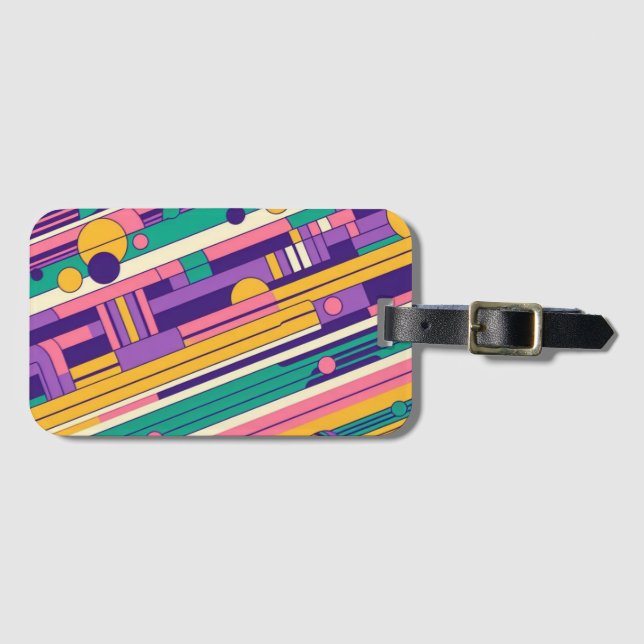 Coola, färgstark 80s/90s, designad bagagebricka (Framsida horisontal)