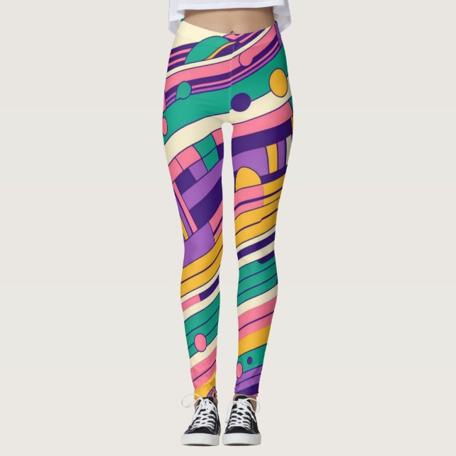 Coola, färgstark 80s/90s, designad leggings (Framsida)