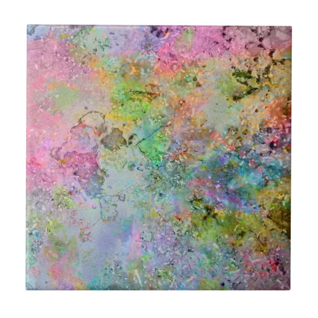 Coola: färgstark färg abstrakt marmor bild kakelplatta (Framsidan)