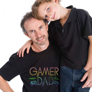 Coola Färgstark "GAMER" PAPPA   Fars dag T-Shirt