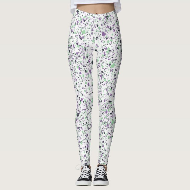 Coola, färgstarka hörselfärger, platterfärg, Abstr Leggings (Framsida)