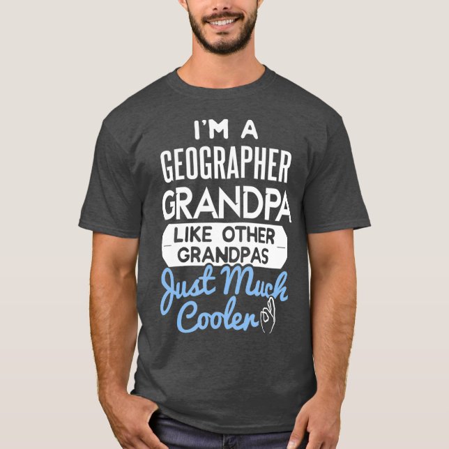 Coola Fars dag Design Geographor Grandpa T Shirt (Framsida)