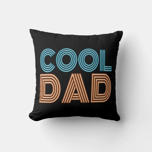 Coola Fars dag Neon Typography Dekorativ kudde (Framsida)