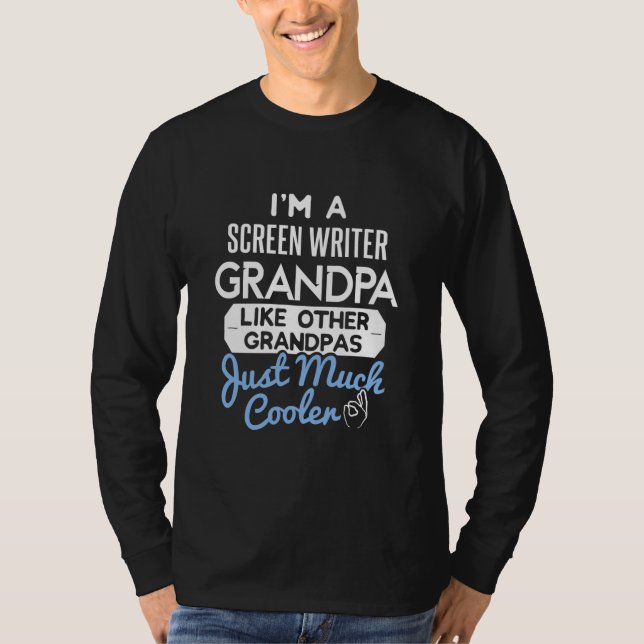 Coola Fars dag Skärm Writer Grandpa  T Shirt (Framsida)