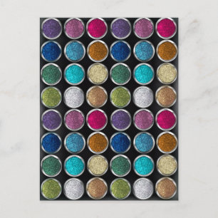 coola Fashionable Colorful glitter öga Shadows Vykort