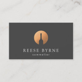 Coola Faux Copper Vin Flaska Logotyp Sommelier Grå Visitkort