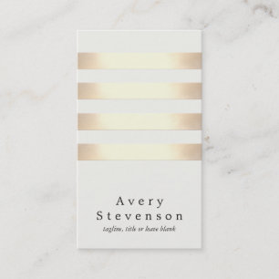 Coola Faux Gold Foil och White 4 Stripe Modern Visitkort