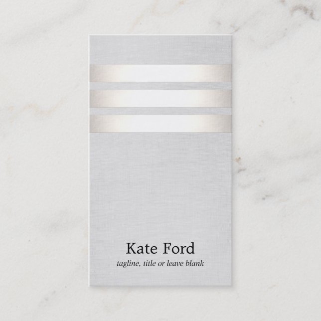Coola Faux Silver Foil och Grått Stripe Modern Visitkort (Framsida)