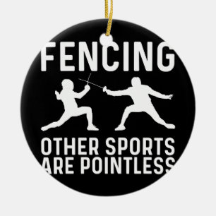 Coola Fcing Gift För manar Women Fencer Sport Epe Julgransprydnad Keramik