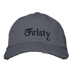 Coola Feisty Quote Scotland Blue Black Broderad Keps
