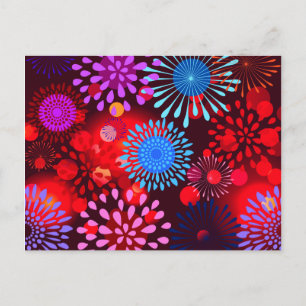 Coola Fet färgstark Sparkly Flowers Girly Design Vykort