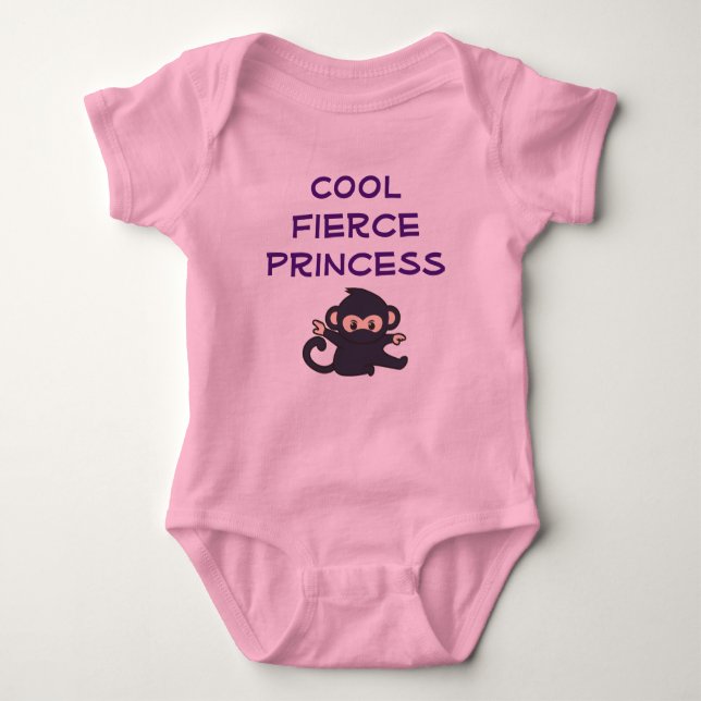 Coola Fierce Princess Funny Cute Ninja Monkey T Shirt (Framsida)