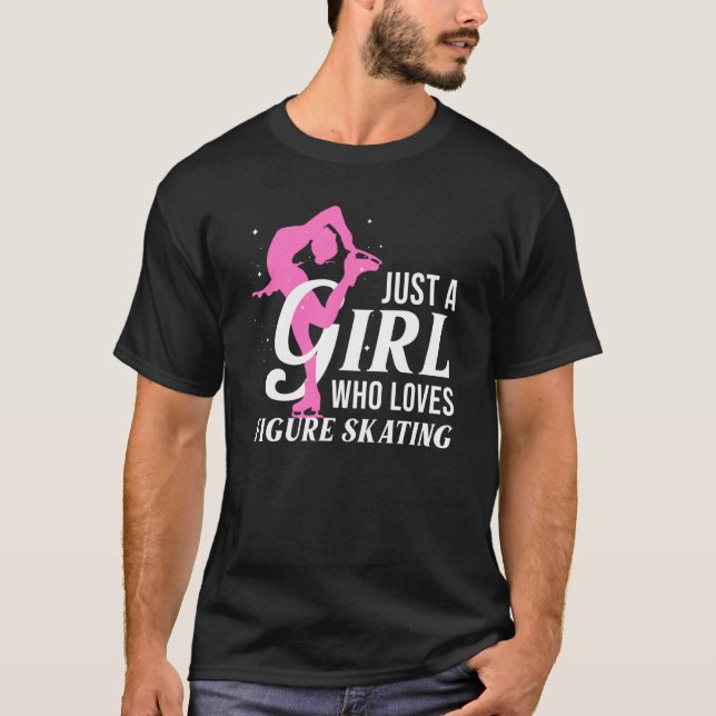 Coola Figur Skrotning för kvinnor Girls Ice Skatin T Shirt (Framsida)