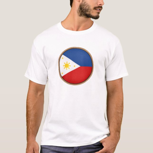 Coola Filippinernas Flagga Seal T Shirt (Framsida)