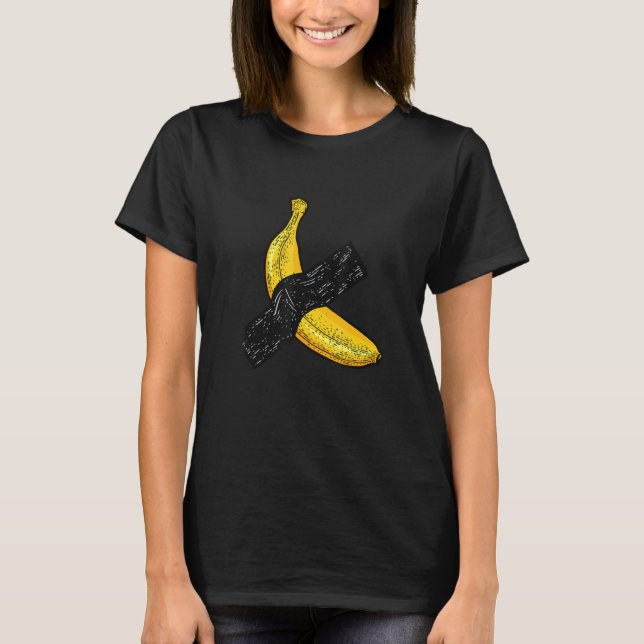 Coola, fin Banana, monterad med självhäftande band T Shirt (Framsida)