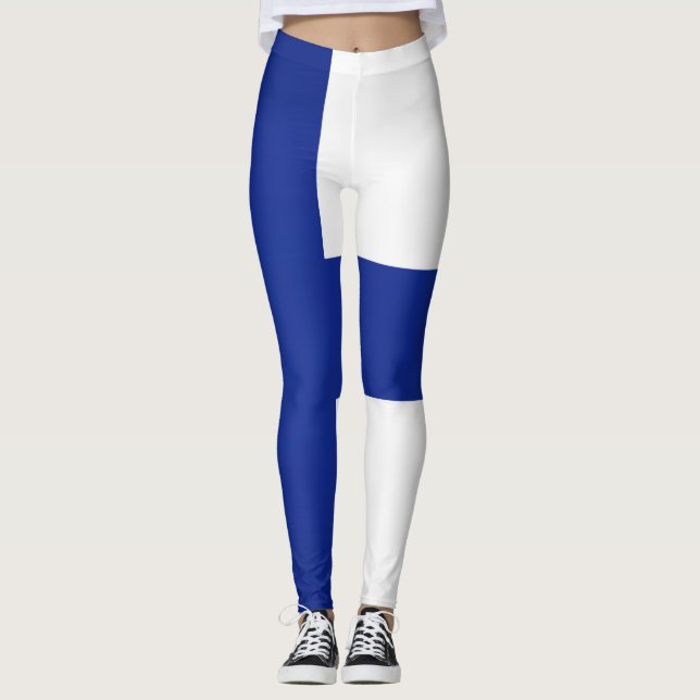 Coola Finland Flagga Mode Leggings (Framsida)