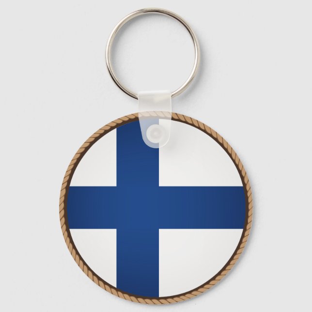 Coola Finland Flagga Seal Nyckelring (Framsida)