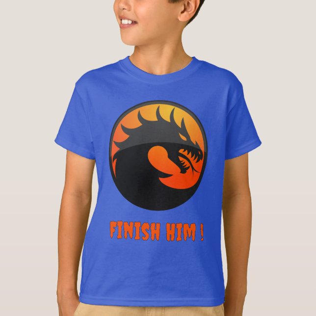 Coola Fire Dragon MK Fighing Videogame Avslutar ho T Shirt (Framsida)