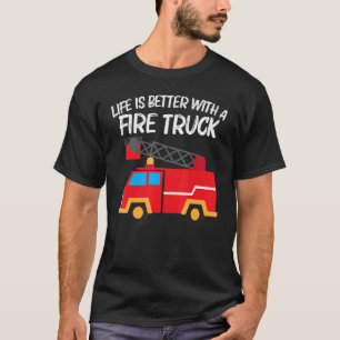 Coola Fire Lastbil För manar Women Kids Firelångtr T Shirt