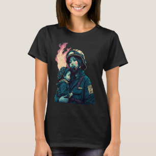 Coola Fire Woman Mor Retro Streetwear Firefighte T Shirt