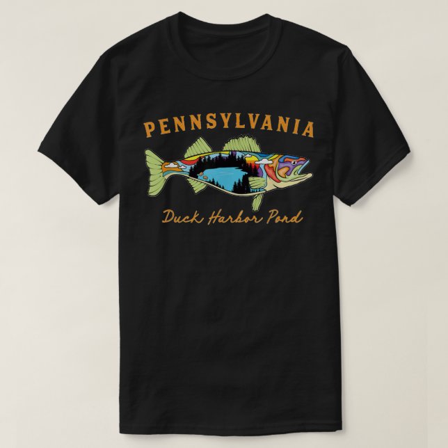 Coola Fisherman Pennsylvania Anka Harbour Pond Wal T Shirt (Design framsida)
