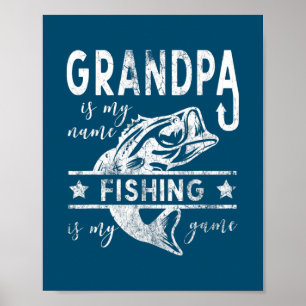Coola Fishing Grandpa Design Poster