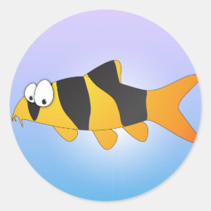 Coola fisk - Tagglok Runt Klistermärke