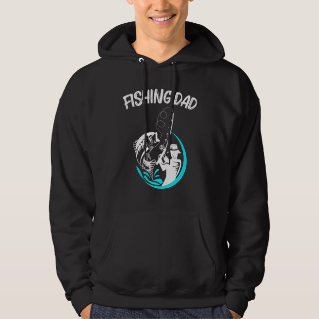Coola Fiskare i För manar Pappa Fiskare i Krok B Hoodie (Framsida)