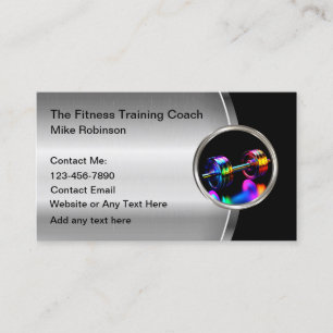 Coola Fitness Training Coach Metallic Barbell Visitkort