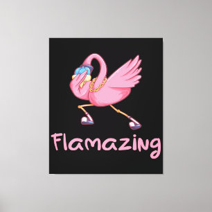 Coola Flamazing Dabbing Flamingo Canvastryck