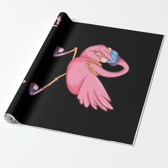 Coola Flamazing Dabbing Flamingo Presentpapper (Utrullad)