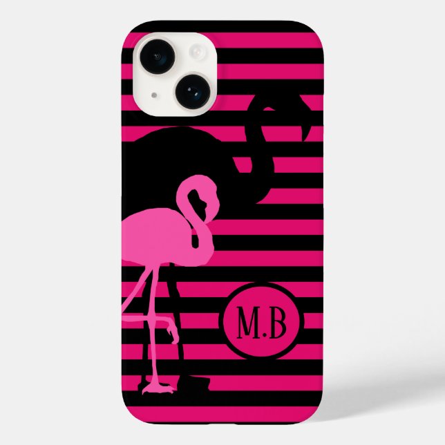 Coola Flamingo Black and Rosa Rand Monogram (Baksida)