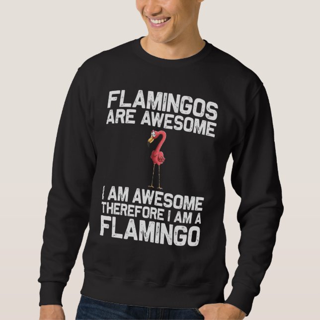Coola Flamingo För manar Women Dam Rosa Flamingos Lång Ärmad Tröja (Framsida)