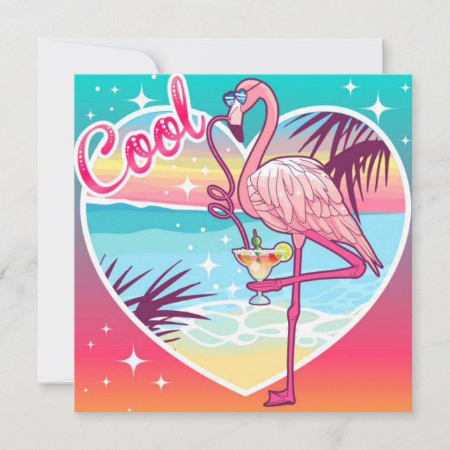 Coola Flamingo Julkort (Framsida)