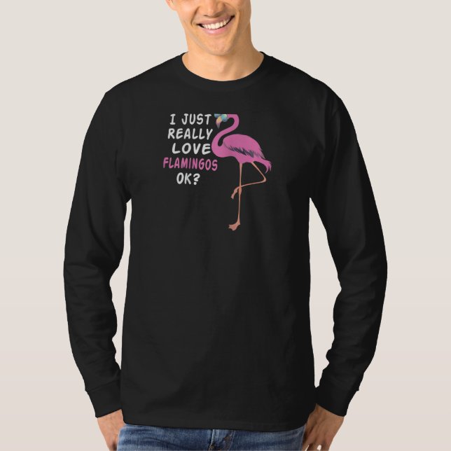 Coola Flamingo med glasögon I just Kärlek T Shirt (Framsida)