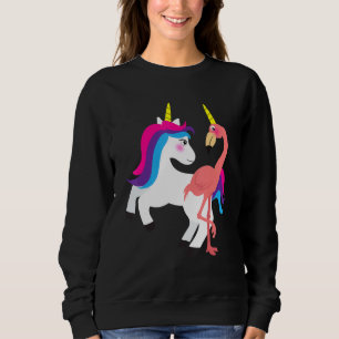 Coola Flamingo Unicorn Animal Roligt Kids T Shirt