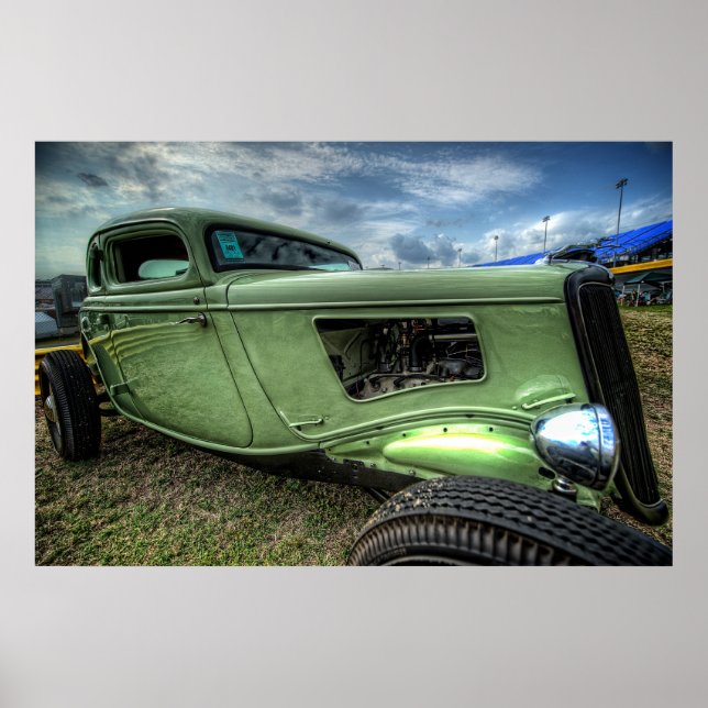 Coola Flathead Hot rod i HDR Poster (Framsidan)
