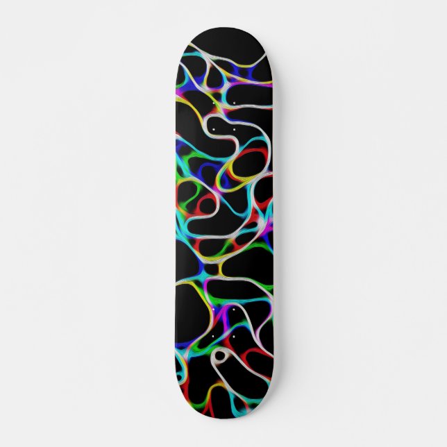 Coola Flera Färg Curvy Linjer Mini Skateboard Bräda 18,5 Cm (Framsida)