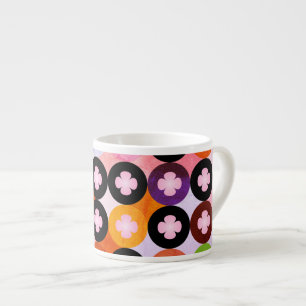 Coola flerfärgade cirklar och Rosa Klöver Espressomugg