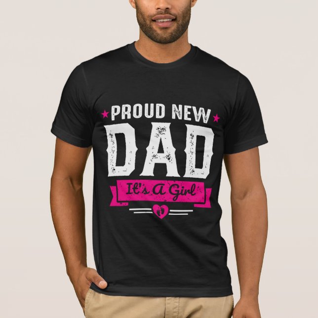 Coola flicka stolt ny pappa t shirt (Framsida)