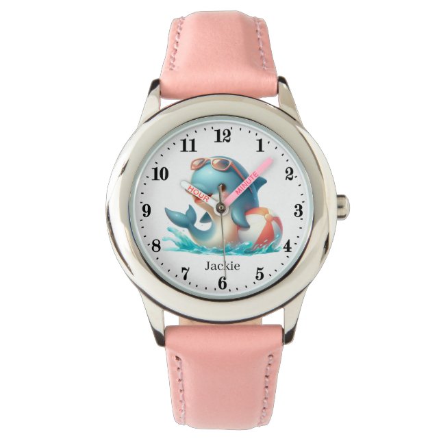 Coola-flickor Delphin älskare add namn Armbandsur (Framsida)