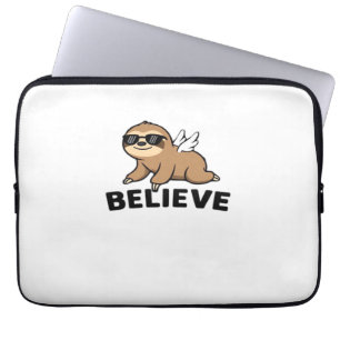 Coola Flies Sloth tror på en sunt motiv design Laptop Fodral