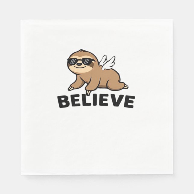 Coola Flies Sloth tror på en sunt motiv design Pappersservett (Framsidan)