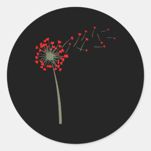 Coola Flower Dandelion Hearts Valentines day Kvinn Runt Klistermärke