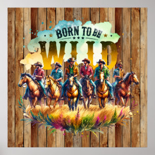 Coola född vild CowboyWestern Poster