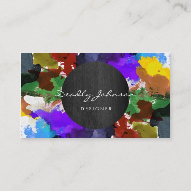Coola för Abstrakt av modern vattenfärg Visitkort (Framsida)